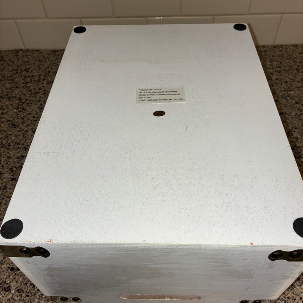 Rustic White Bath Storage Box - Picture 2 of 5
